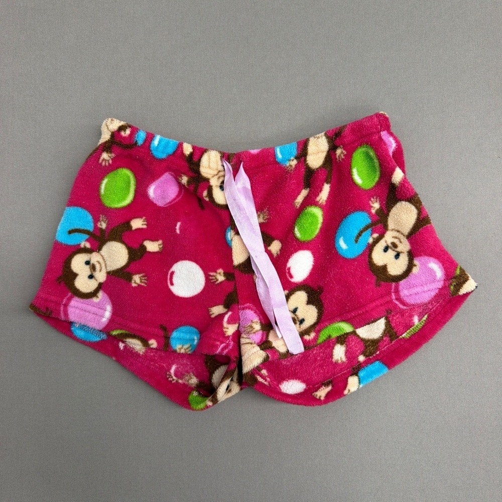 Seven Apparel Womens Pink Monkey Balloon Fleece Pajama Shorts XL Sleepwear